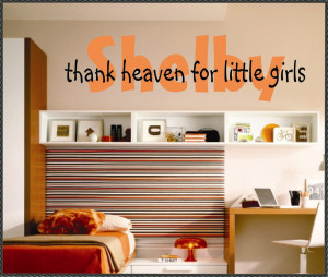 Vinyl Wall Quotes Nursery Decal Girl Name Thank Heaven