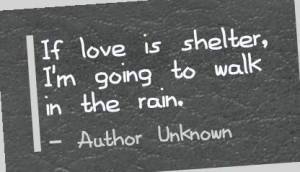 If Love Is Shelter,I’m going to walk in the rain ~ Break Up Quote