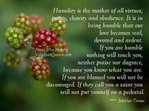 ... is in being humble that our love becomes real... mother teresa quotes