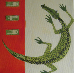 Crocodile Painting Fine Art