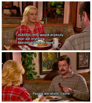 Ron Swanson quotes breakfast food - carnivore, meat lover, steak ...