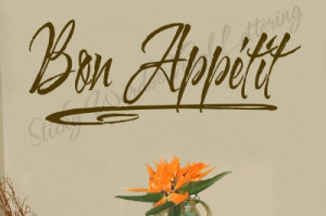 Bon Appetit 11x28 Vinyl Lettering Wall Quotes Words Sticky Art