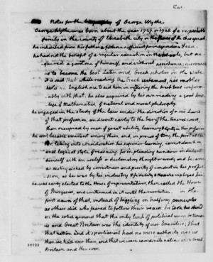 Description Thomas Jefferson George Wythe notes biography.jpg