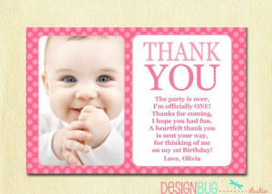 First Birthday Matching Thank You Card The Big ONE - DIY Printable ...