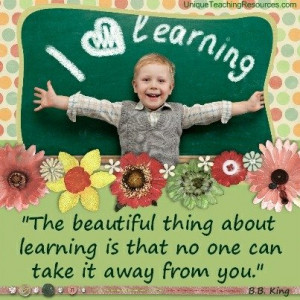 Quotes About Teaching - The beautiful thing about learning is that no ...