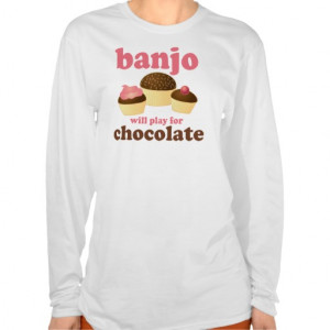 Funny Chocolate Banjo Music Gift T-shirt