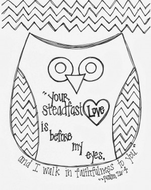 Free Valentine's Day Bible Verse Owl Coloring Page