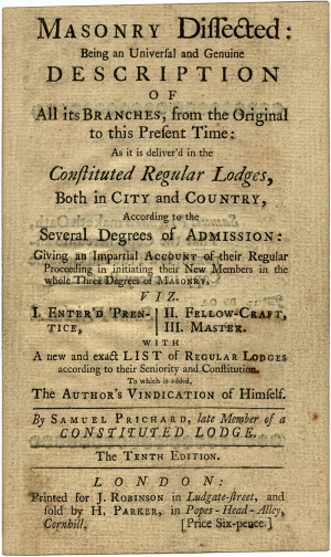 MASONRY DISSECTED TITLEPAGE (1742)