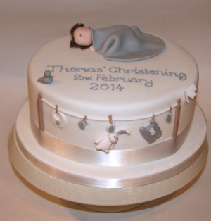 Boy Cake Christening for Baptism