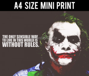 Joker Quote | Without Rules | Mini Print