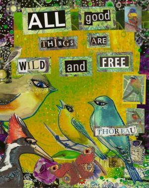 ... inches - Thoreau Quote - Bird Art from Allie Kelley. $23.00, via Etsy