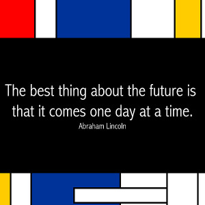 ... Famous Quote In Piet Mondrian Style Abstract Art Print by Adam Asar
