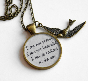 Debut- Katniss Everdeen Quote Pendant Necklace- I am as radiant ...
