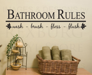 Details about Wall Decal Sticker Quote Vinyl Art Bathroom Rules Wash ...