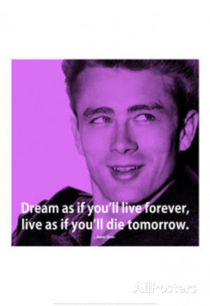 James Dean Dream iNspire 2 Quote Poster Masterprint at AllPosters.