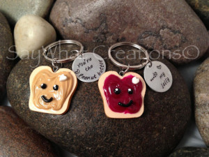 ... Best Friends Key Chains SET OF TWO You're the peanut butter...to my