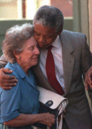 Helen Suzman gets a hug from recently released ANC leader Nelson ...