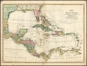 And Continent Map of the West Indies
