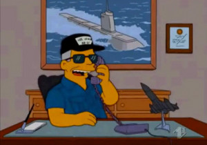 ... Tom Clancy does indeed have a picture of a framed submarine above his