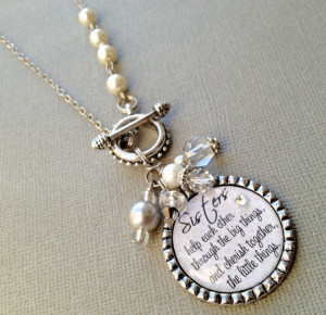 SISTER gift- PERSONALIZED necklace- wedding quote, birthday gift, maid ...
