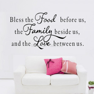 Bless the food decor creative quote wall home decal 2015 new ...