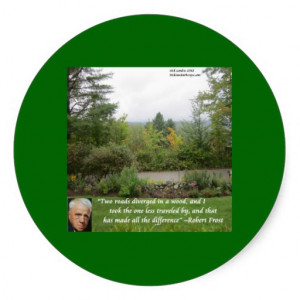 robert_frost_wisdom_quote_road_less_traveled_sticker ...
