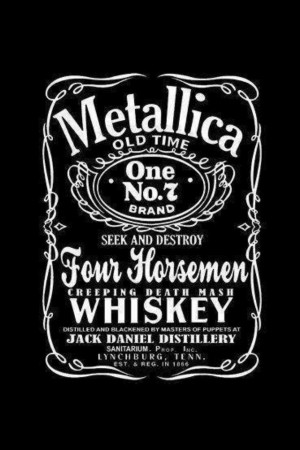 Humorous Metallica Jack Daniels label with song names