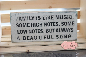 ... quote sign, family quote, family is like music, housewares, distressed