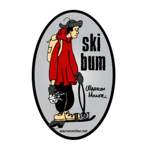 Details about Warren Miller SKI BUM Sking Bumper Sticker PACK/LOT 8pc