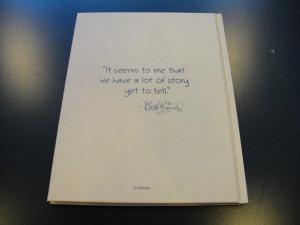 The back of the note book displays one of Walt Disney's quotes.