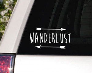 Wanderlust Typography Car Window De cal ...