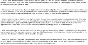 essay on Civil Disobedience in 