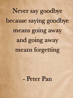 ... goodbye means going away and going away means forgetting.