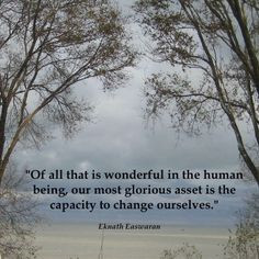 ... glorious asset is the capacity to change ourselves.