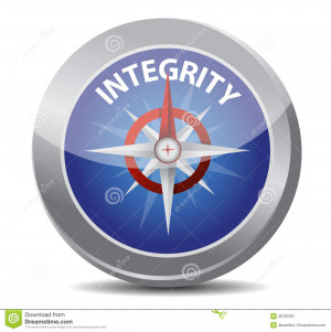 Integrity compass concept illustration design over white.