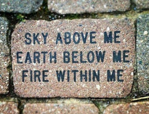 brick, earth, fire, nature, quote, sky