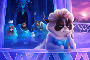 Princess Grumpy Cat Elsa Freezes Its Buddies In Disney’s Frozen