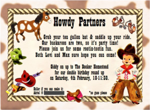 Cowboy birthday party invitations