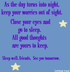 Sleep well quote via Comeback Power at www.Facebook.com/CancerDuckIt ...