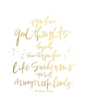 8x10 print / roald dahl quote / faux gold foil by ohmydeer on Etsy