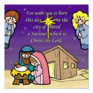 Cute Nativity Scene Invitation Card