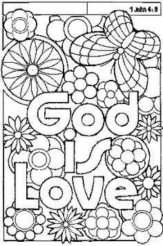 God Is Love coloring sheet More