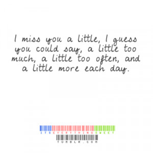 Miss You Quotes I Miss you a little i guess you could say large I Miss ...