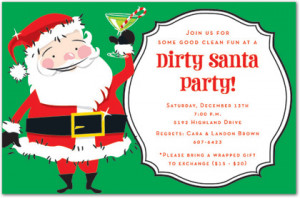 Dirty Santa Christmas Party Invitations