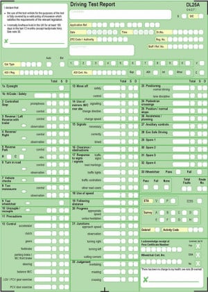 ... explanation with the driving test report sheet. The driving test