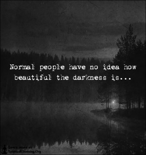 Normal people have no idea how beautiful the darkness is…”