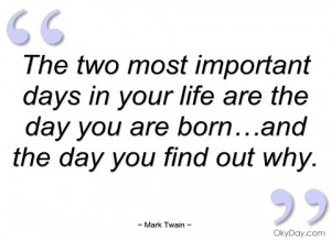 the two most important days in your life mark twain