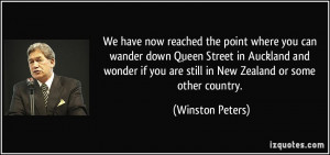 We have now reached the point where you can wander down Queen Street ...