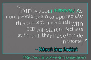 DID is about survival! As more people begin to appreciate this concept ...