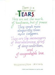 Tears Washington Irving quote - love grief